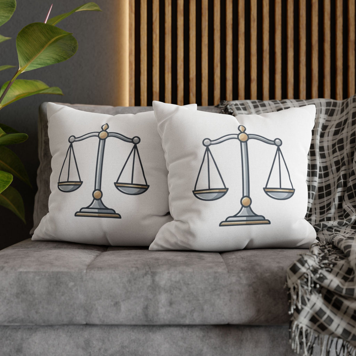 Libra Scales Decorative Pillowcase — Zodiac Balance Throw Pillow Cover