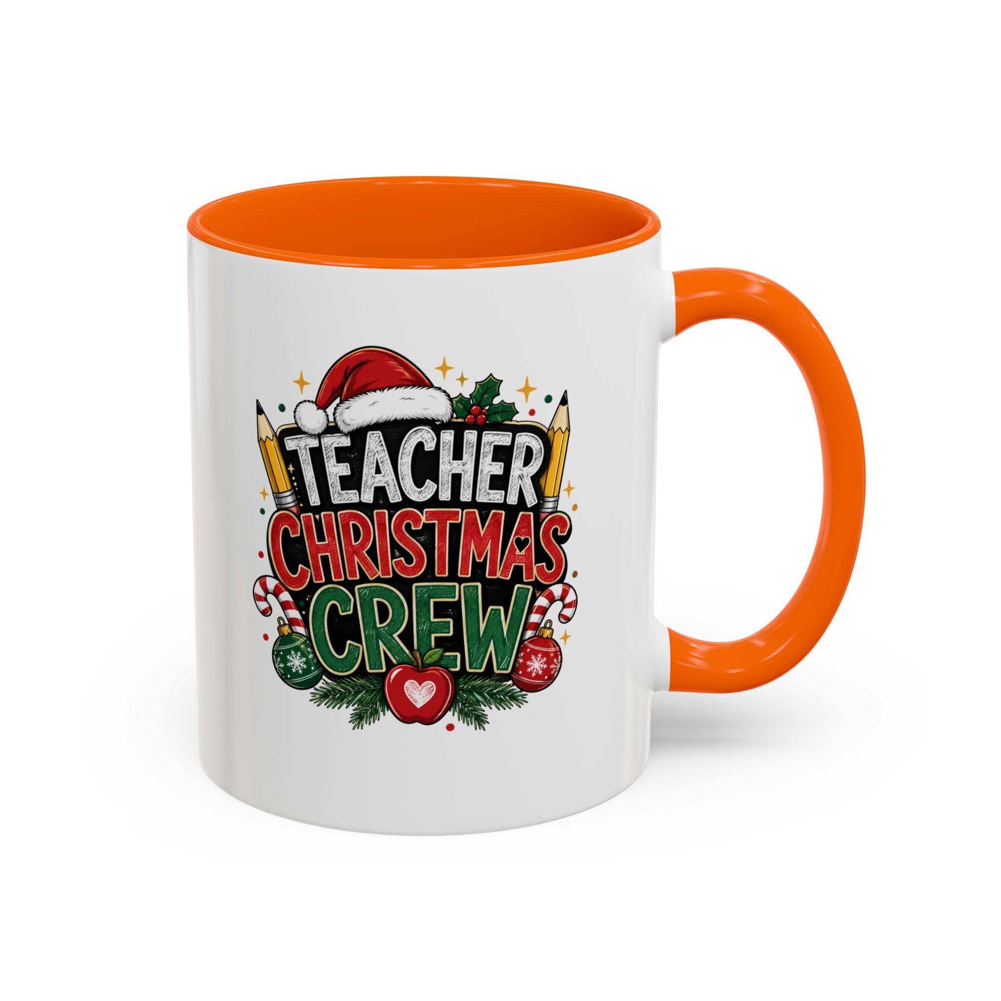 Teacher Christmas Crew Accent Coffee Mug – Holiday Teacher Gift
