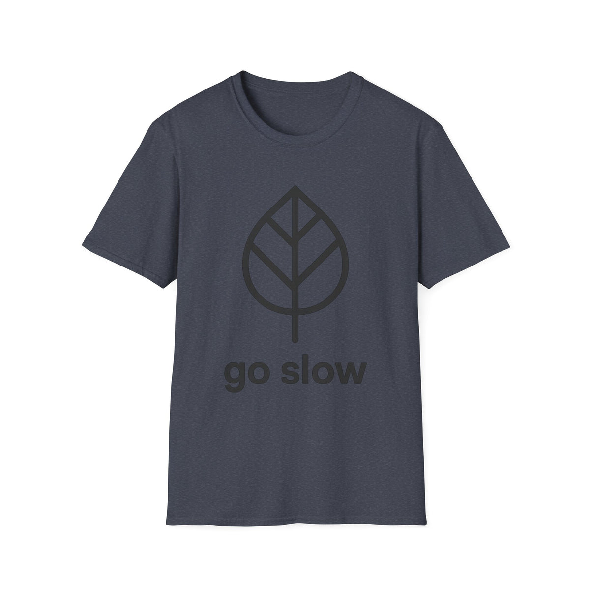 "Go Slow" Minimalist Leaf Graphic Tee - Aesthetic Slow Living Mindfulness White T-Shirt - Trending Now - September 2026