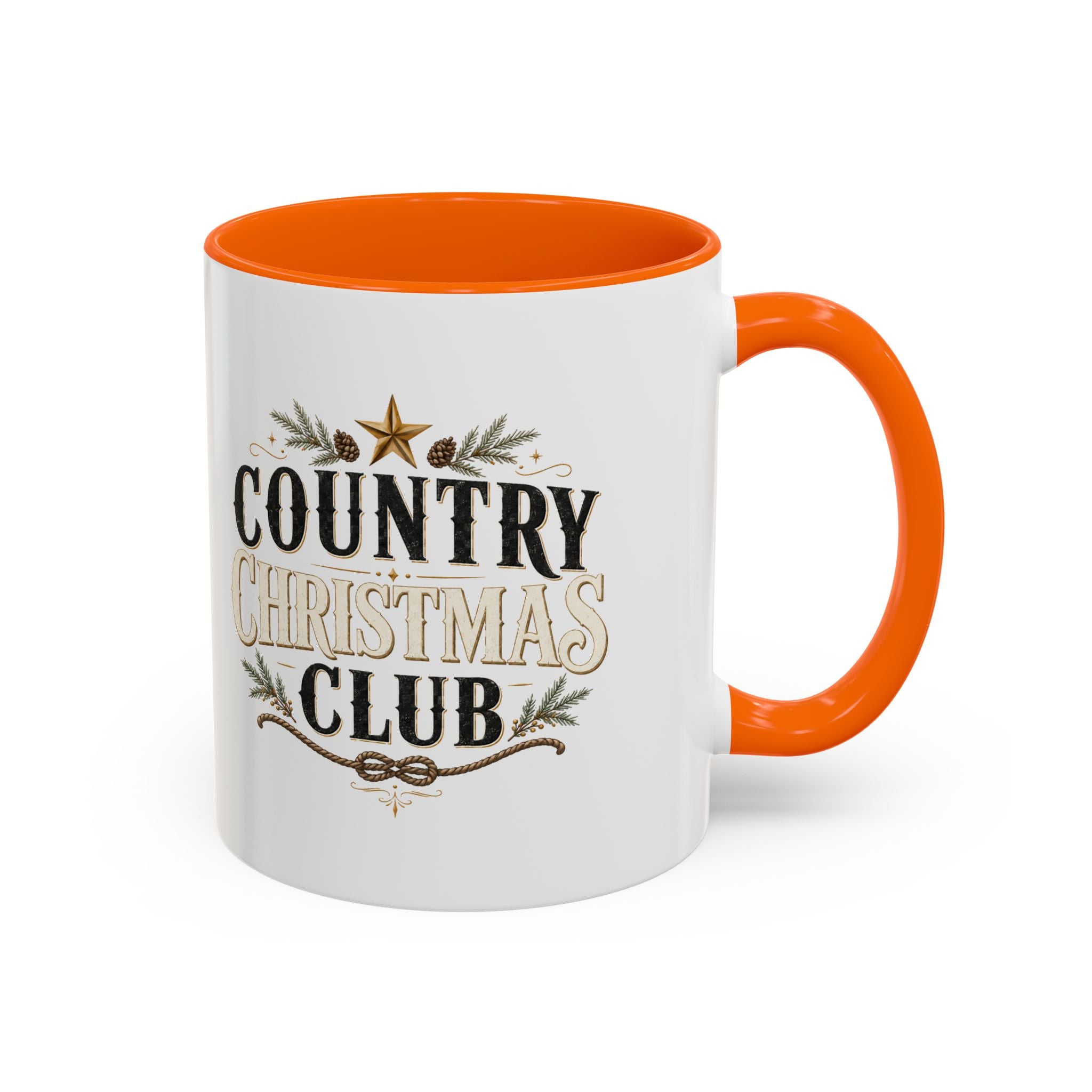Christmas Country Christmas Club Accent Coffee Mug — Festive Rustic Holiday Coffee Cup