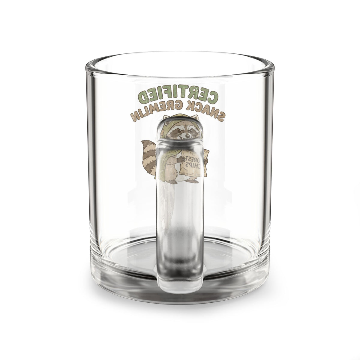 Funny Glass Mug  — Certified Snack Gremlin Raccoon 10oz