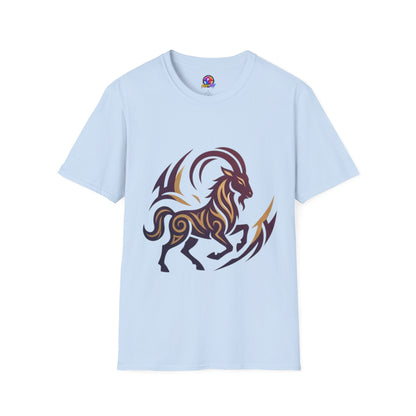 Goat Tribal Graphic T-Shirt — Bold Goat Illustration Tee