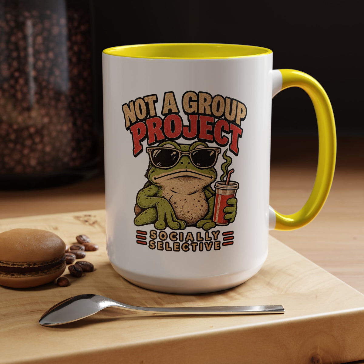 Funny And Witty "Not A Group Project" Accent Coffee Mug (11, 15oz)