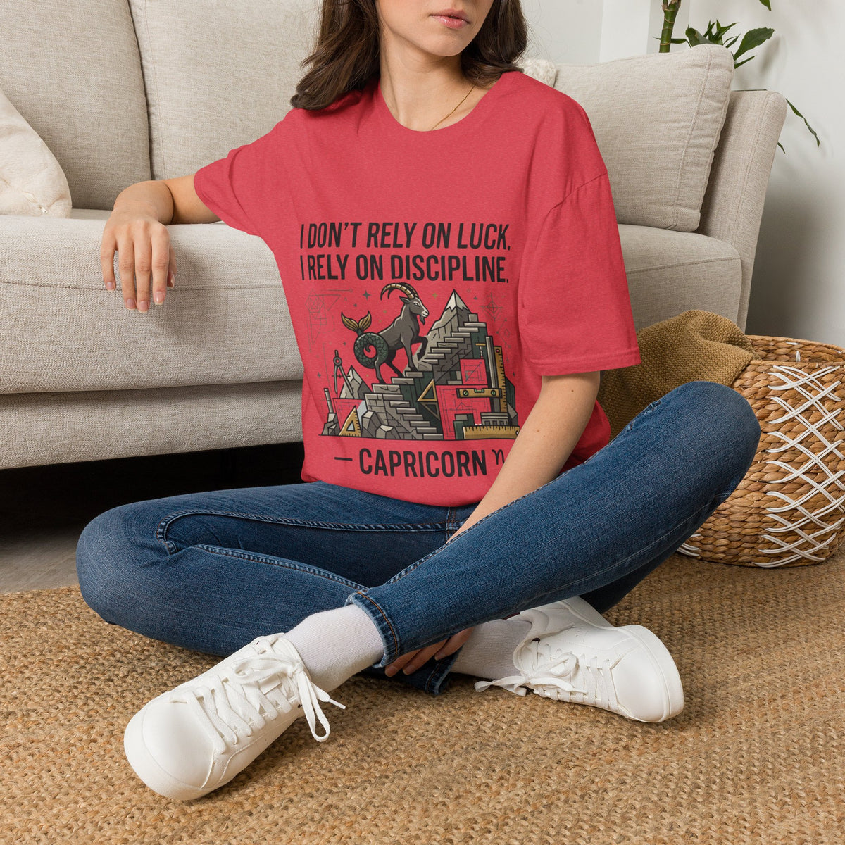 Capricorn Zodiac T‑Shirt — "I Don't Rely on Luck, I Rely on Discipline"
