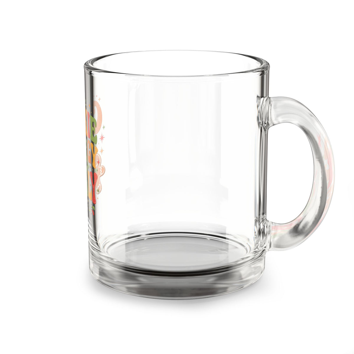 Christmas Glass Mug — "Cookie Energy Only" Holiday Gingerbread Coffee Mug