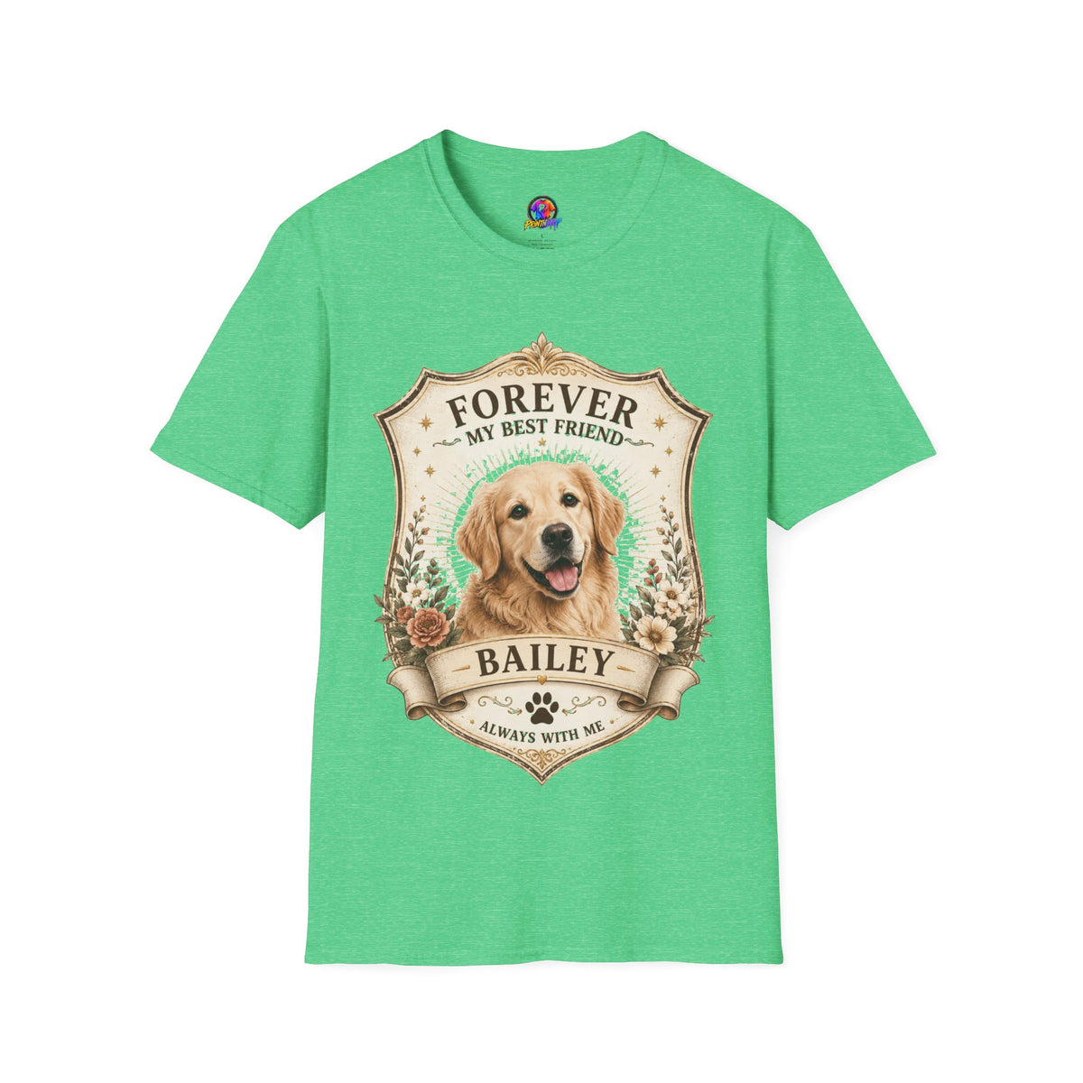 Dog Memorial T-Shirt — "Forever My Best Friend" Personalized Golden Retriever Tribute