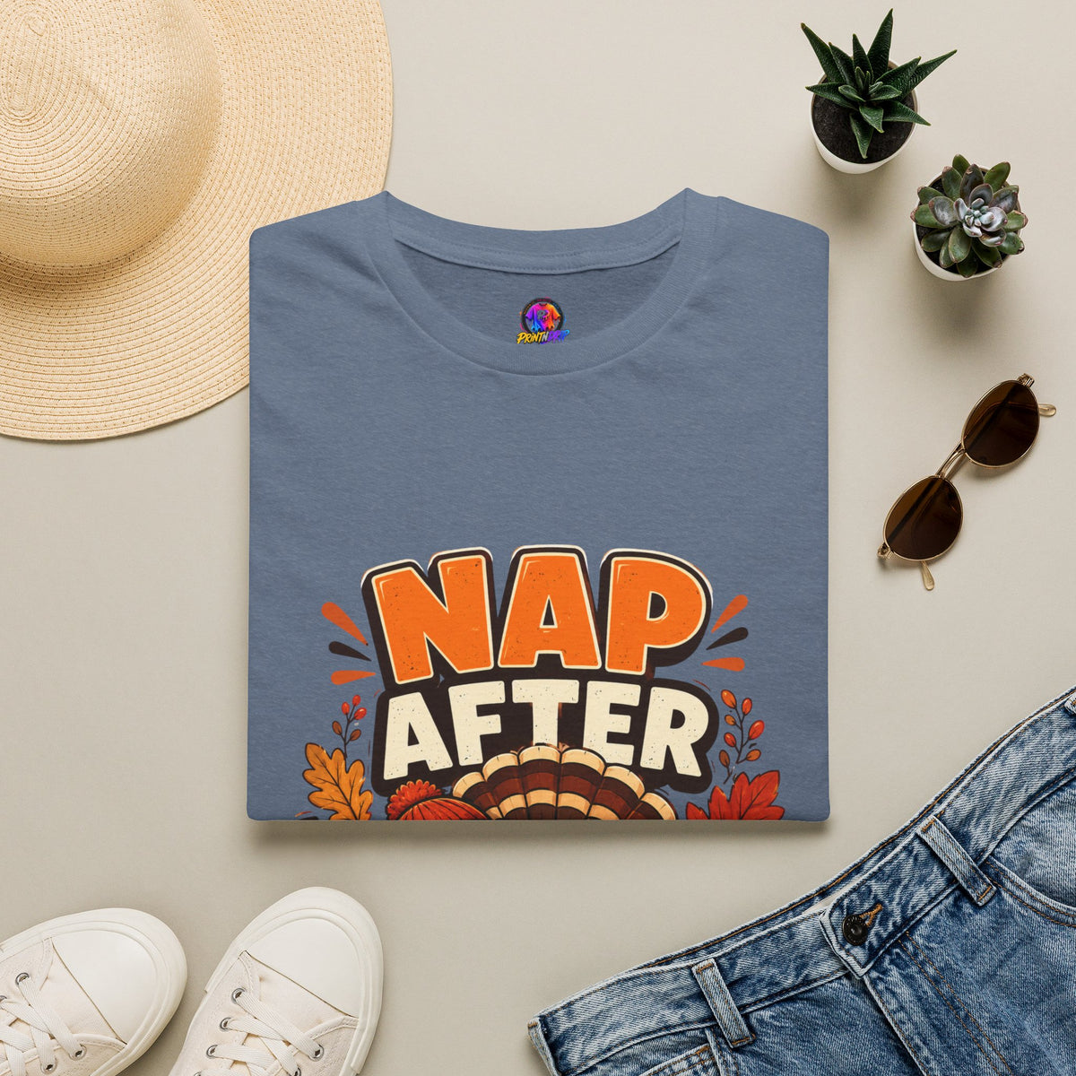 Thanksgiving T-Shirt Nap After Pie T-Shirt — Funny Thanksgiving Turkey Tee