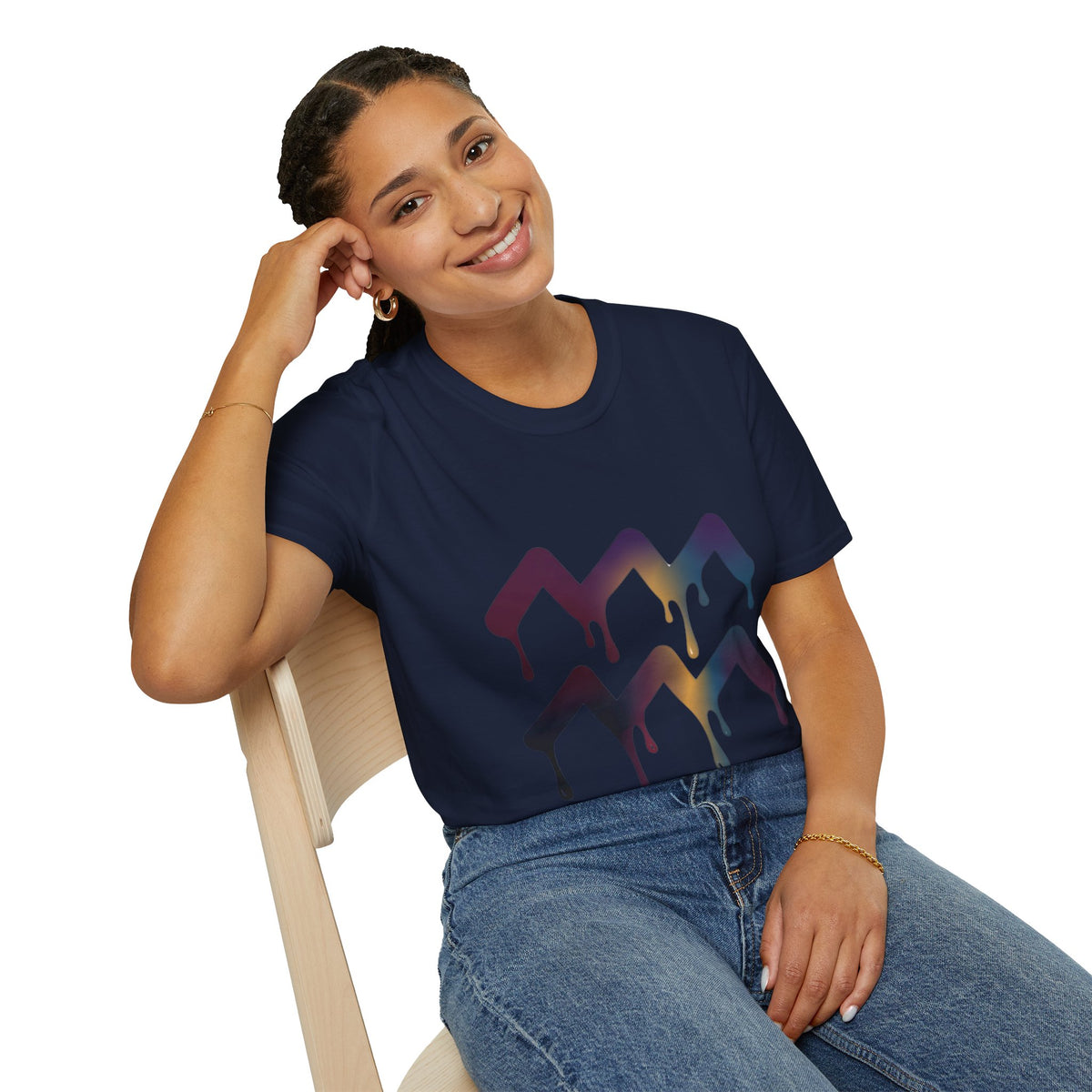 Dripping Mountain Graphic Tee — Vaporwave Sunset T-Shirt