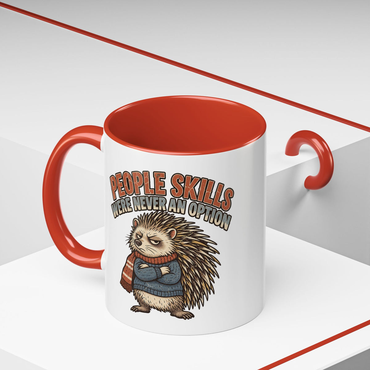 Funny And Witty "People Skills Were Never An Option" Accent Coffee Mug (11, 15oz)