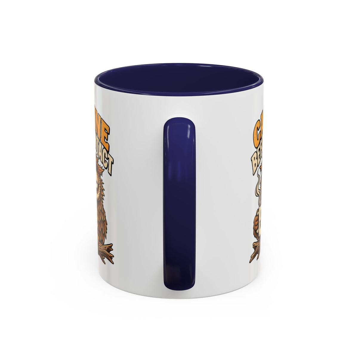 Funny And Witty "Caffeine Before Contact" Accent Coffee Mug (11, 15oz)