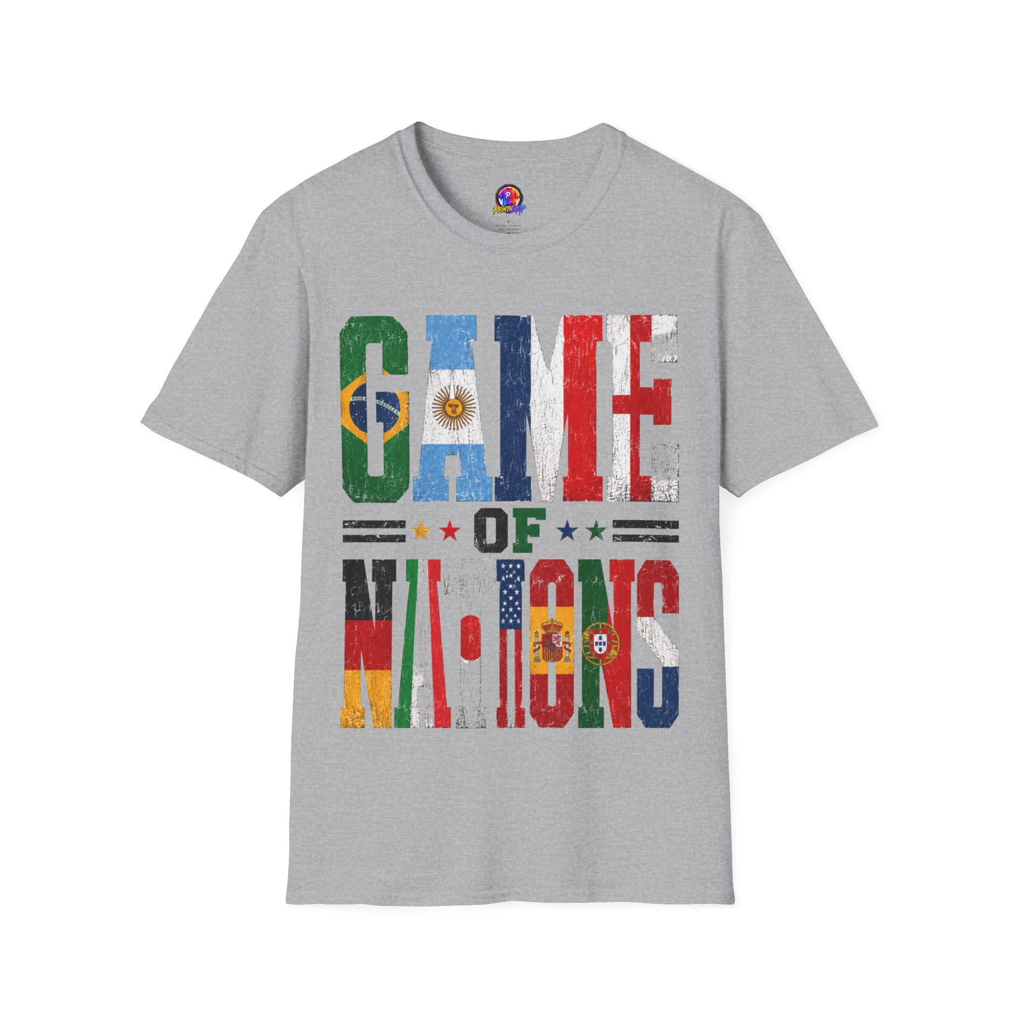 FIFA World Cup 2026 T-Shirt — 'Game of Nations' Vintage Flag Soccer Graphic Tee