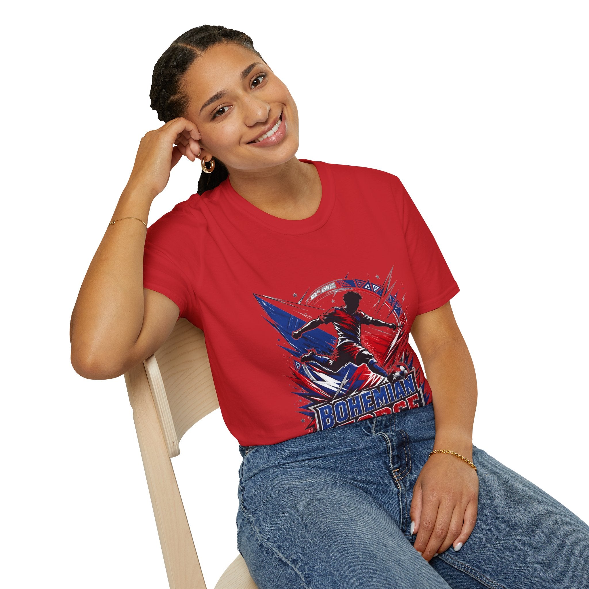 Czechia Bohemian Force Graphic T‑Shirt — Energetic Soccer Player Silhouette