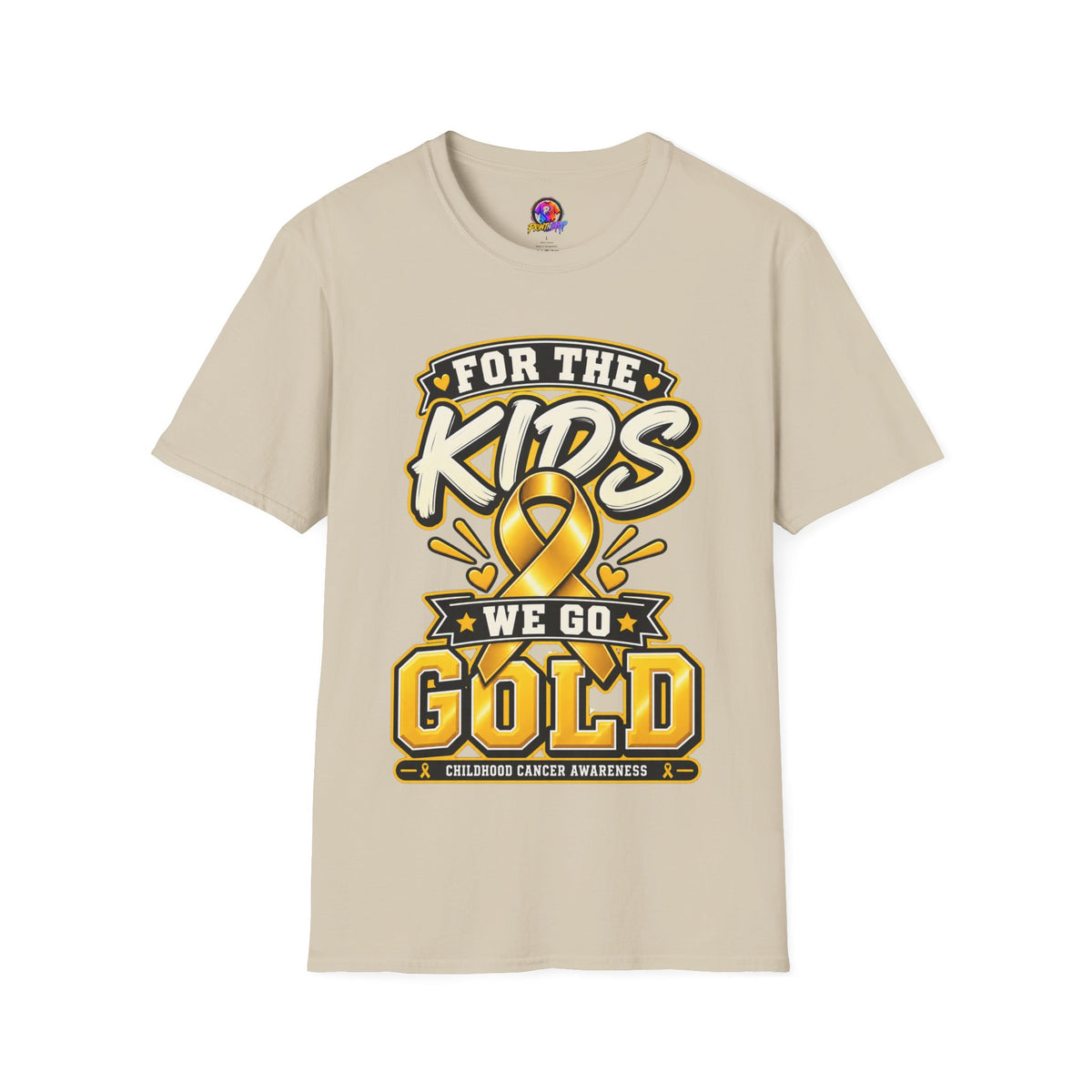 Kids Childhood Cancer Awareness T-Shirt — "For the Kids We Go Gold"