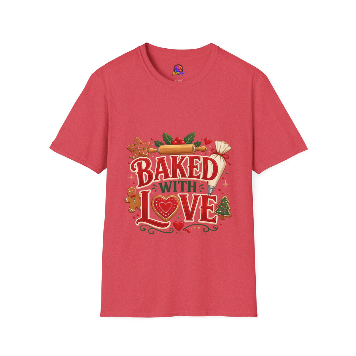 Baked With Love T-Shirt — Holiday Baking Christmas Cookie Chef Tee