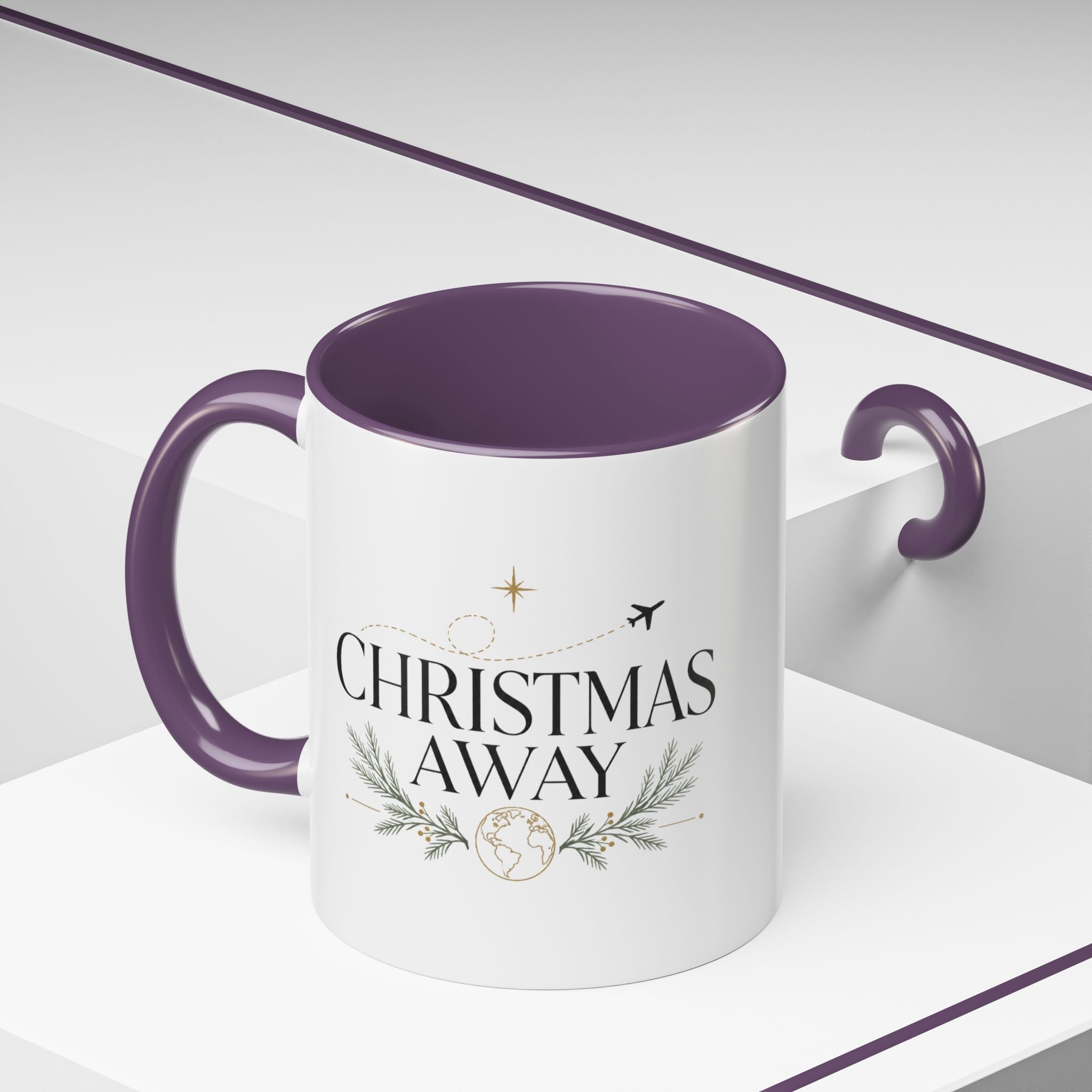 Christmas Away Accent Coffee Mug — Holiday Travel Coffee Cup