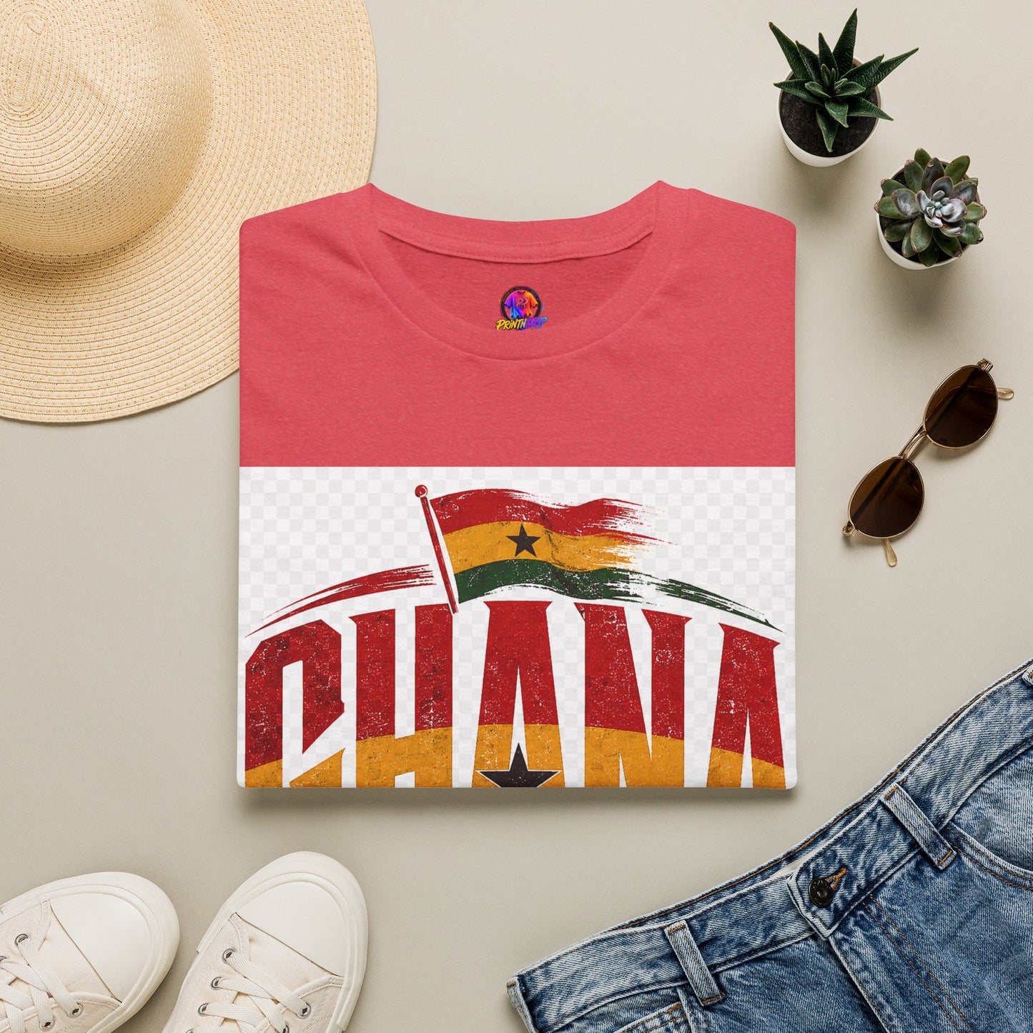 Ghana Flag Soccer T-Shirt — Retro Ghana Pride Football Tee