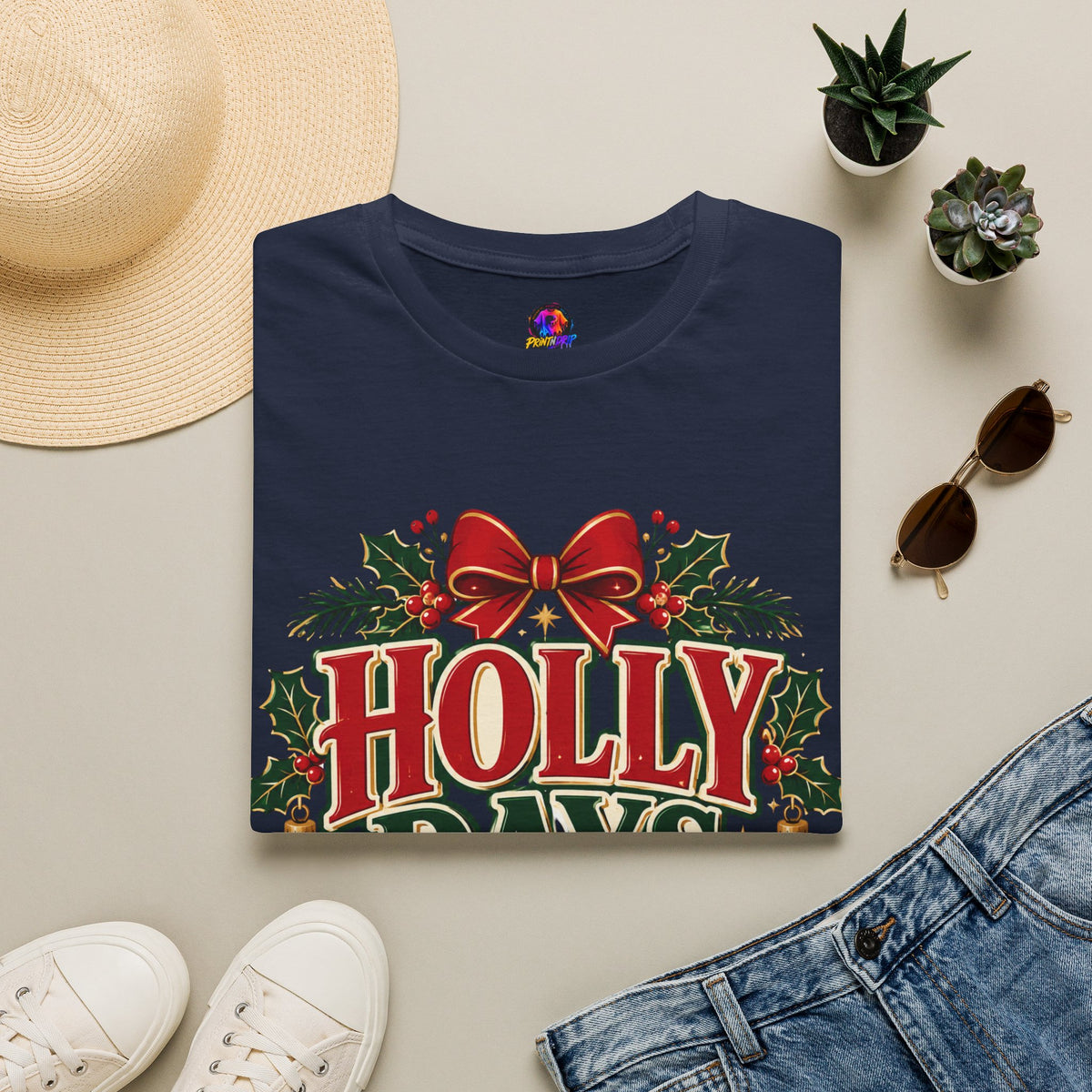 Holly Days Family Club T‑Shirt — Festive Christmas Holiday Tee