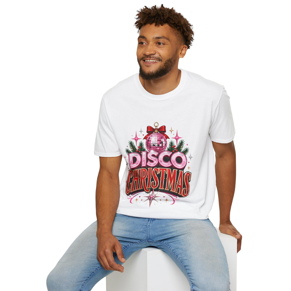 Disco Christmas T-Shirt — Retro Glitter Ornament Holiday Tee