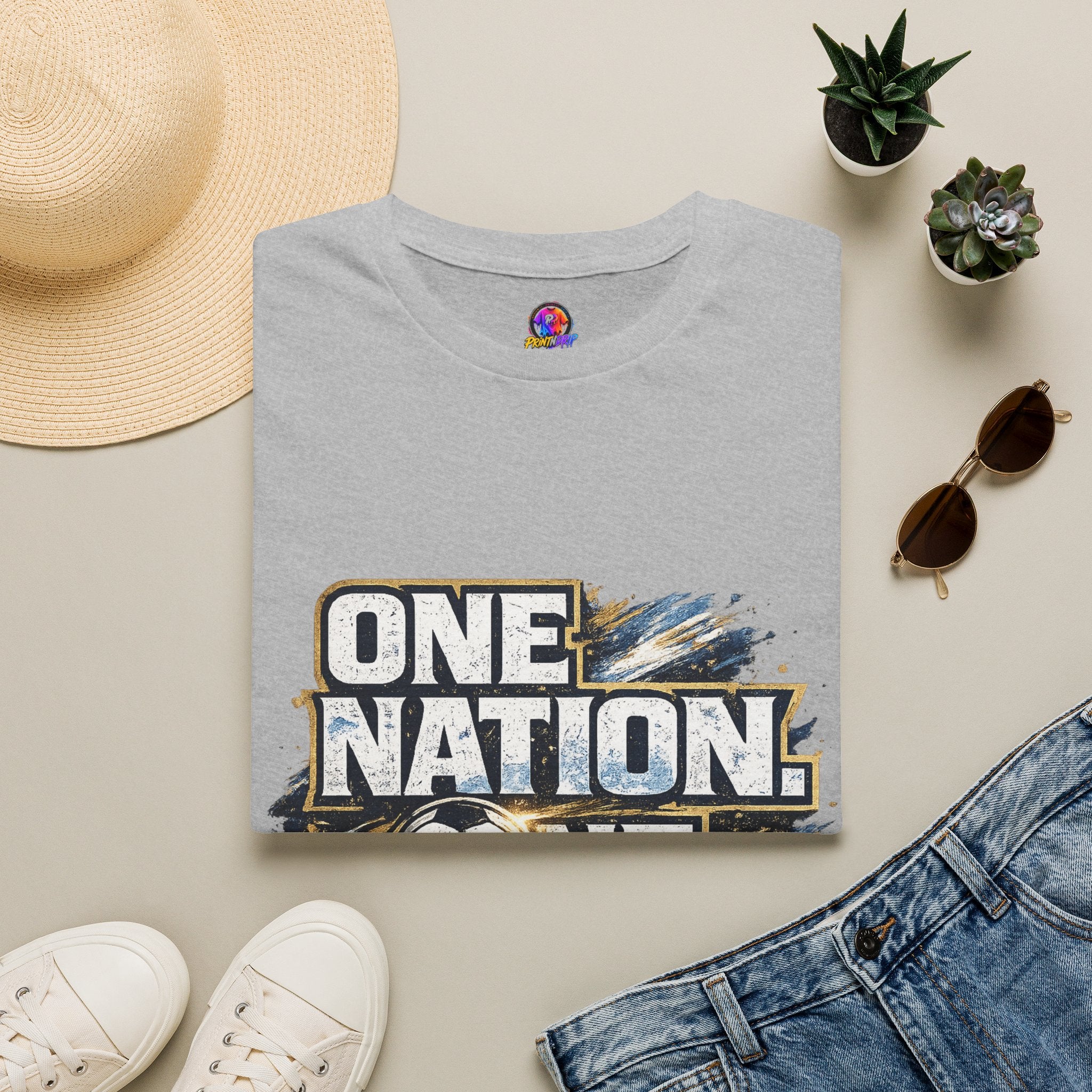 One Nation One Team Soccer T-Shirt — Supportive Fan Tee