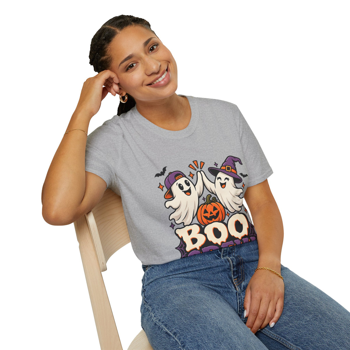 Boo Crew Halloween T-Shirt — Cute Ghosts & Pumpkin Graphic