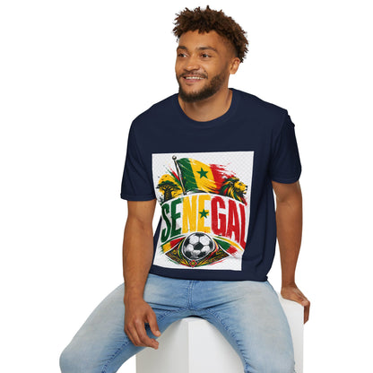 Senegal Flag Soccer T-Shirt — Lion & Football Pride Tee