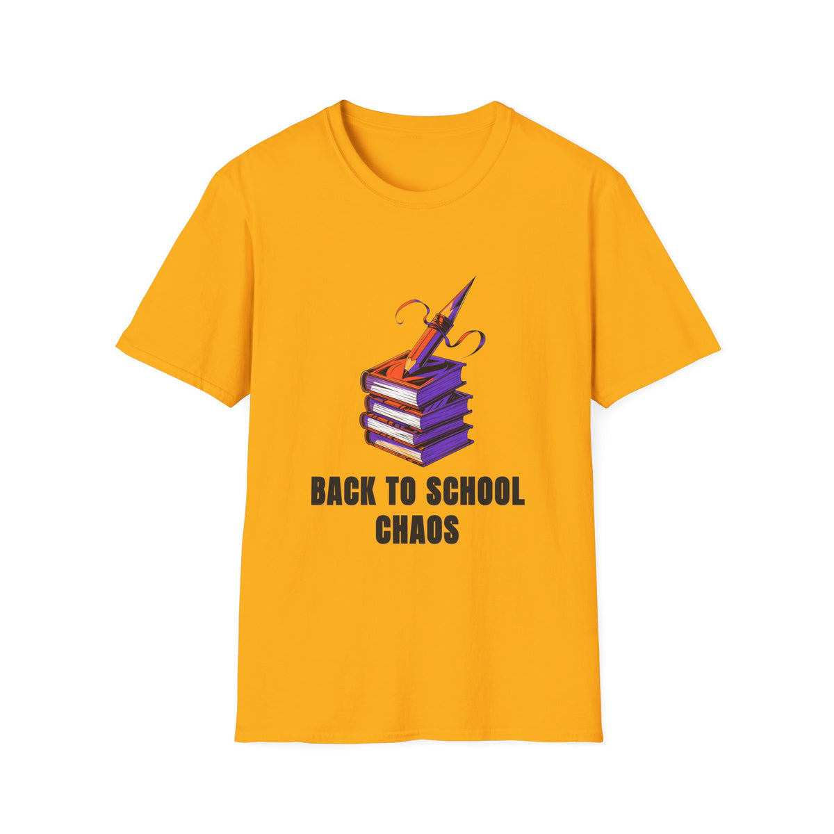 Back to School Chaos T-Shirt — Cute Stacked Books & Pencil Design - Trending Now - August 2026