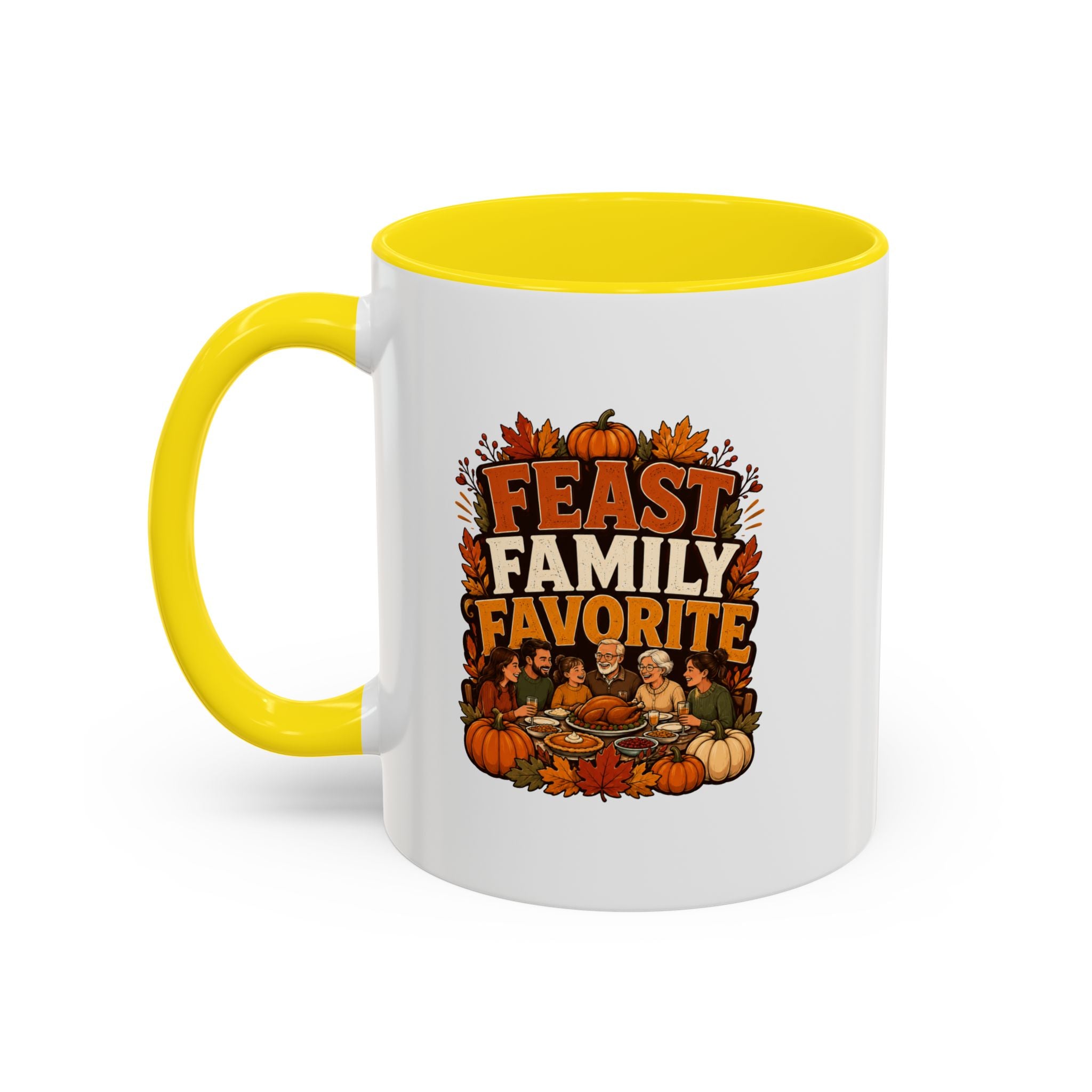 Thanksgiving Mug Feast Family Favorite Coffee Mug — Thanksgiving Pumpkin Autumn Design