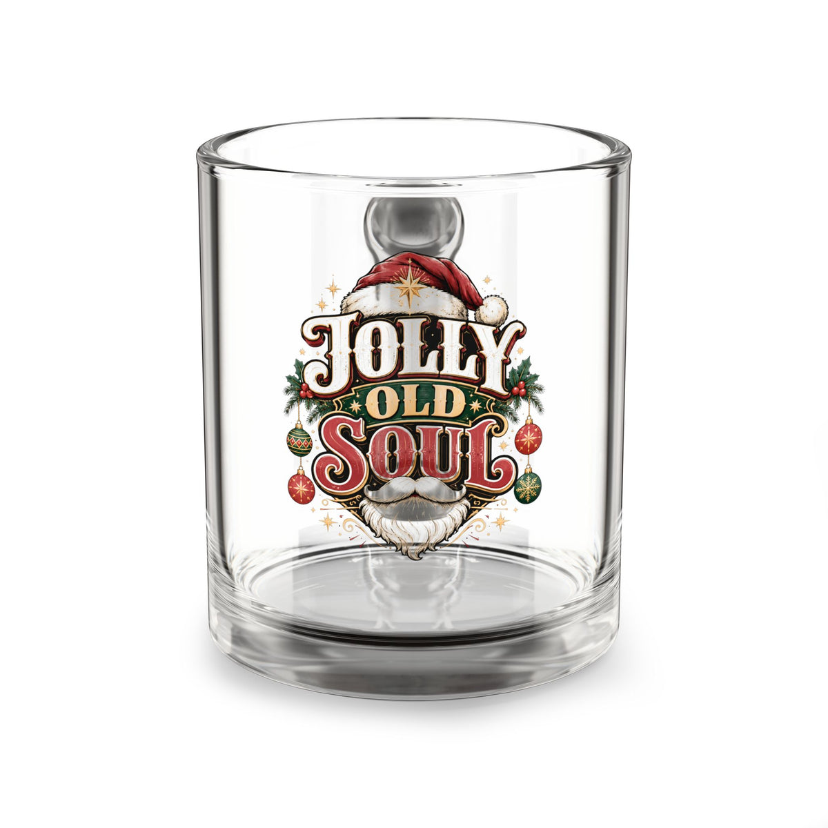 Christmas Glass Mug 10 oz Jolly Old Soul Glass Mug — 10oz Holiday Santa Coffee Cup