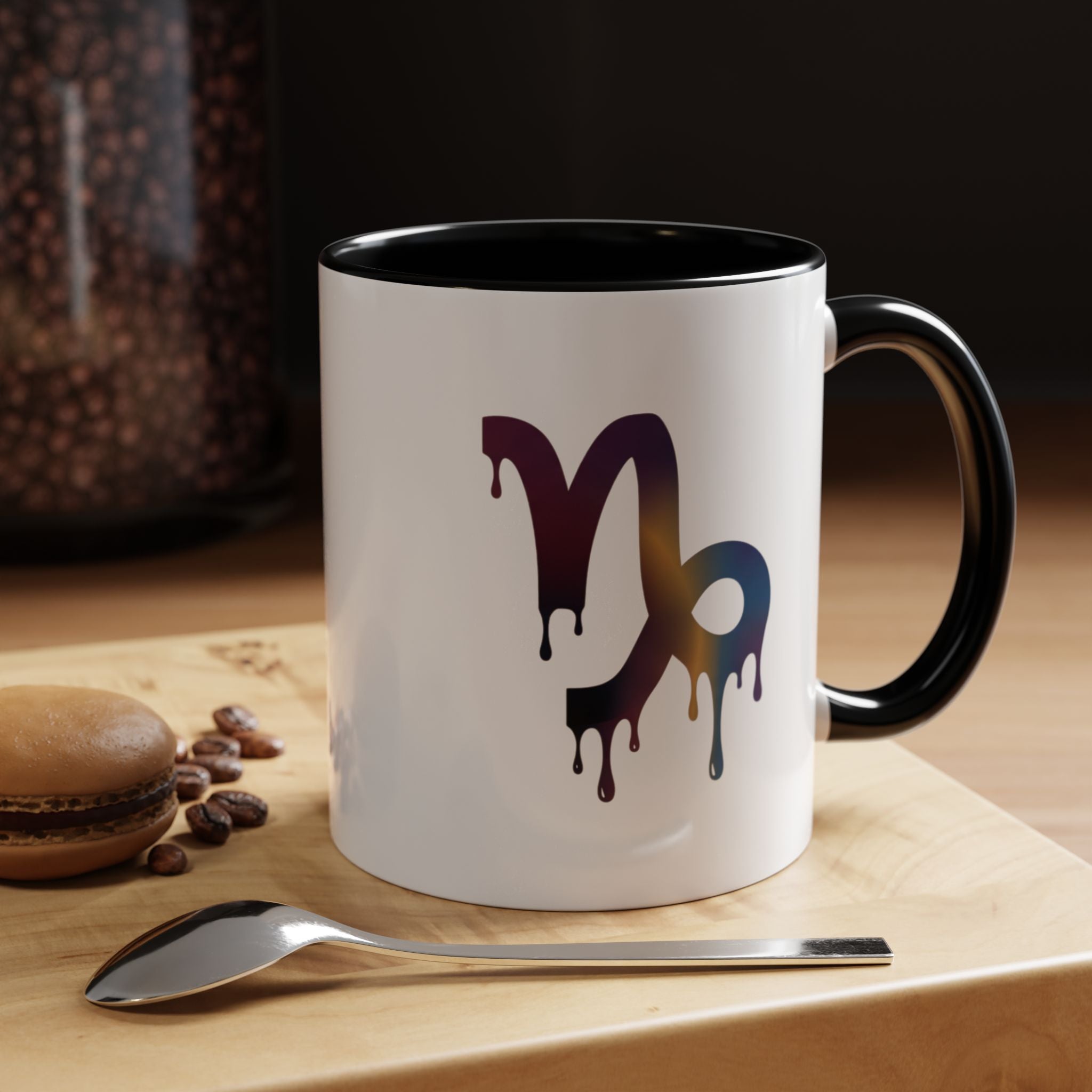 Capricorn Drip Accent Coffee Mug — Zodiac Symbol Gradient