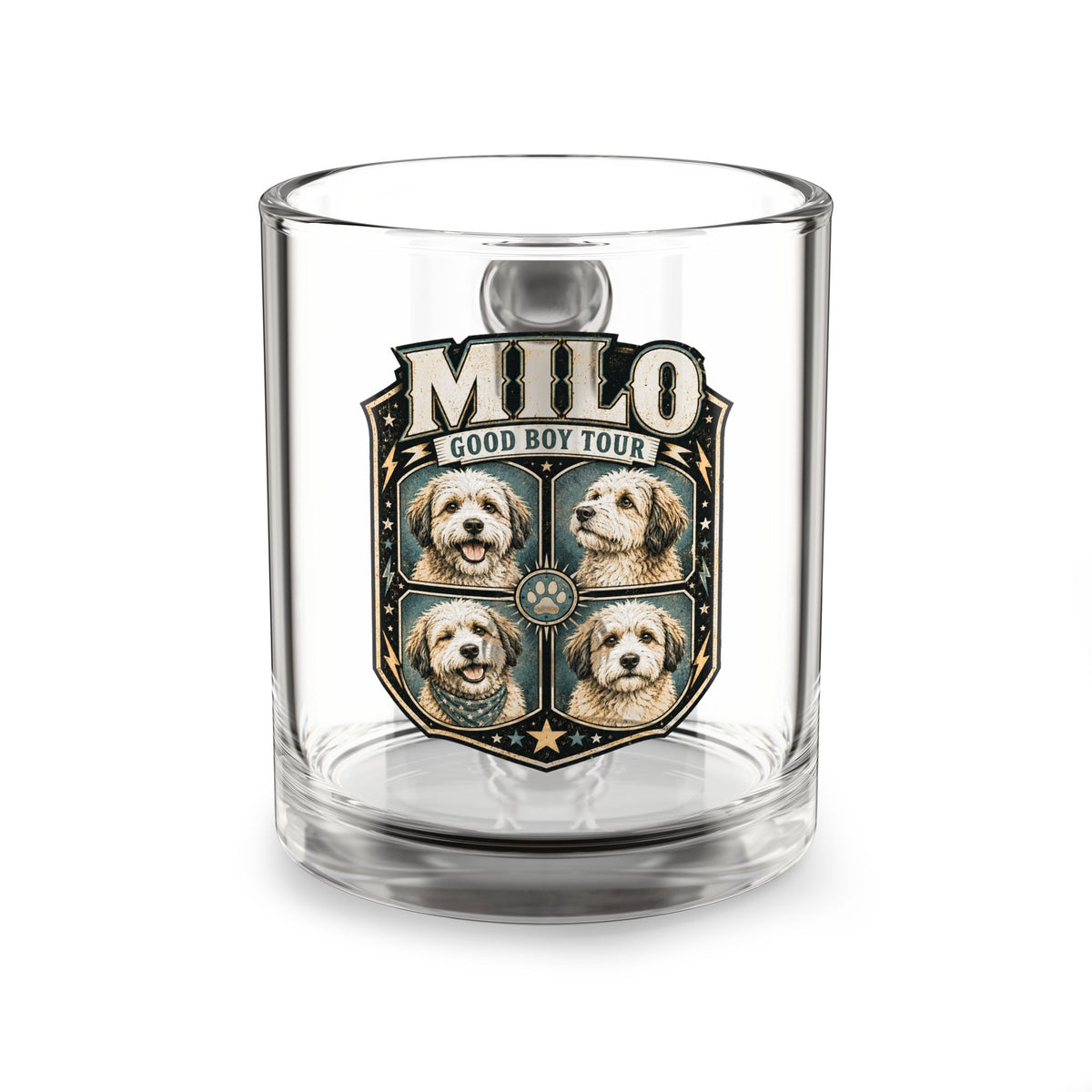 Milo "Good Boy Tour" Glass Mug — 10oz Dog Lover Coffee Mug Milo Bailey Dog Dad Mom  Glass Mug 10 oz