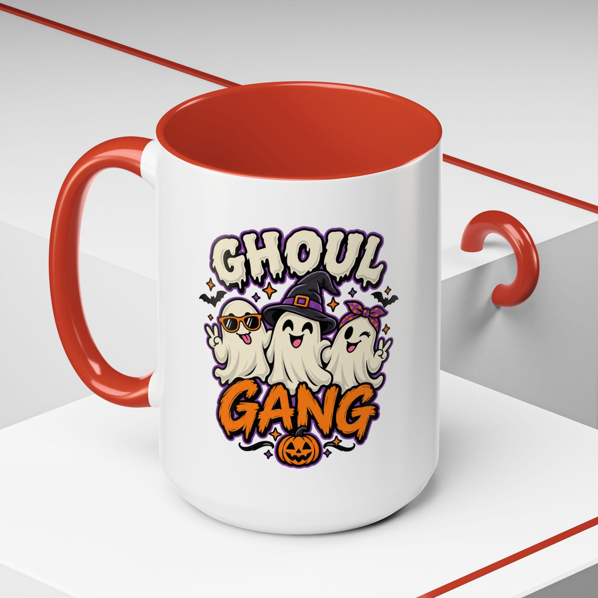 Ghoul Gang Coffee Mug — Cute Halloween Ghosts Accent Mug (11/15oz)