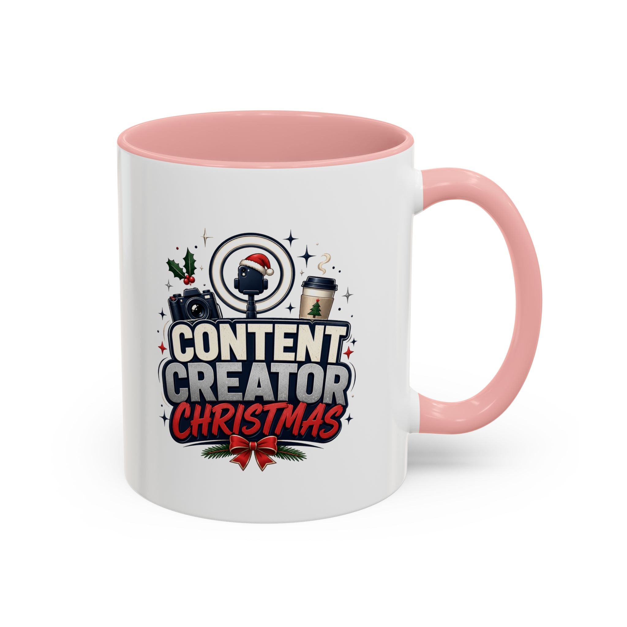Modern Day Christmas Content Creator Christmas Accent Coffee Mug — Holiday Social Media Gifts (11/15oz)