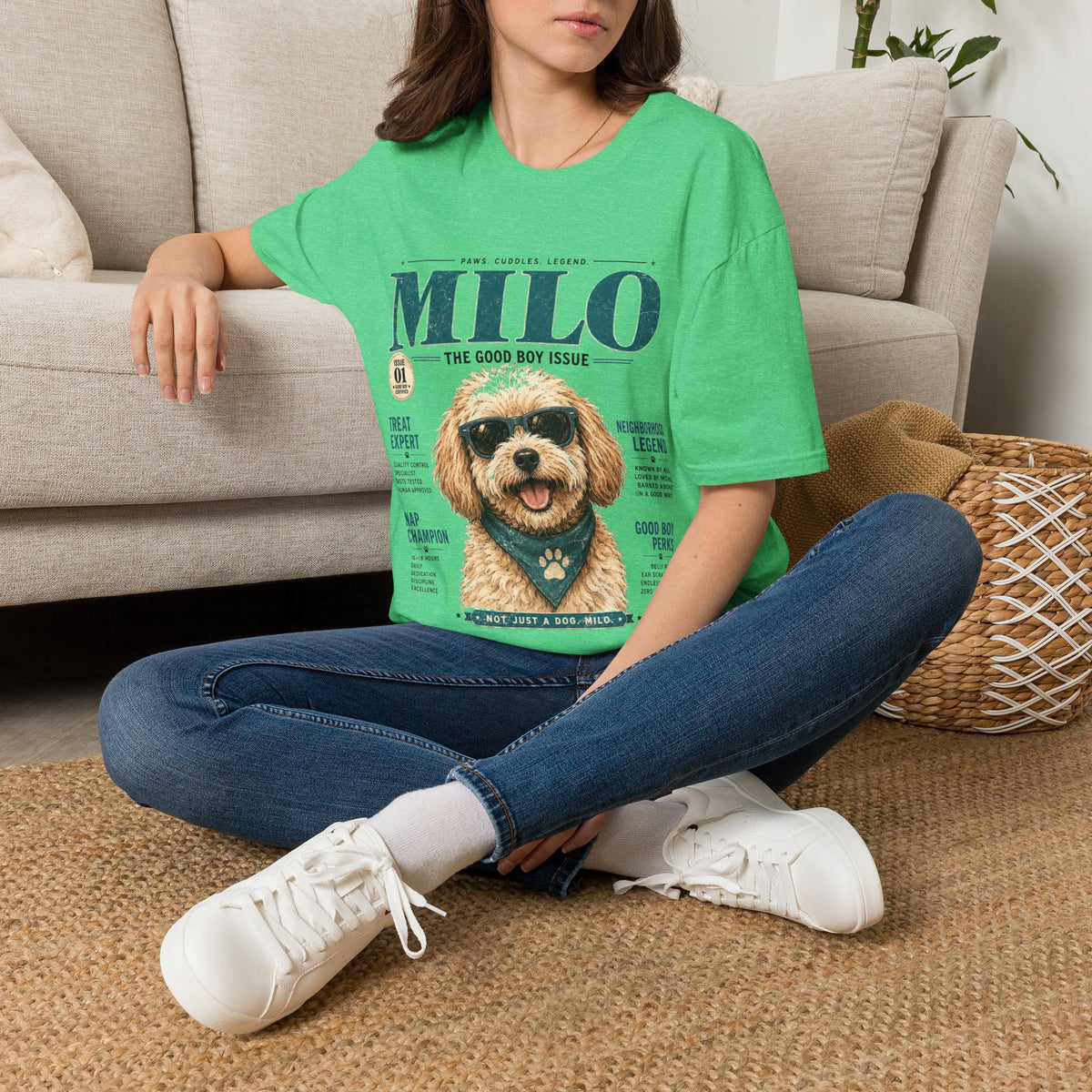 Milo 'The Good Boy Issue' T-Shirt — Cute Dog Magazine Cover Tee