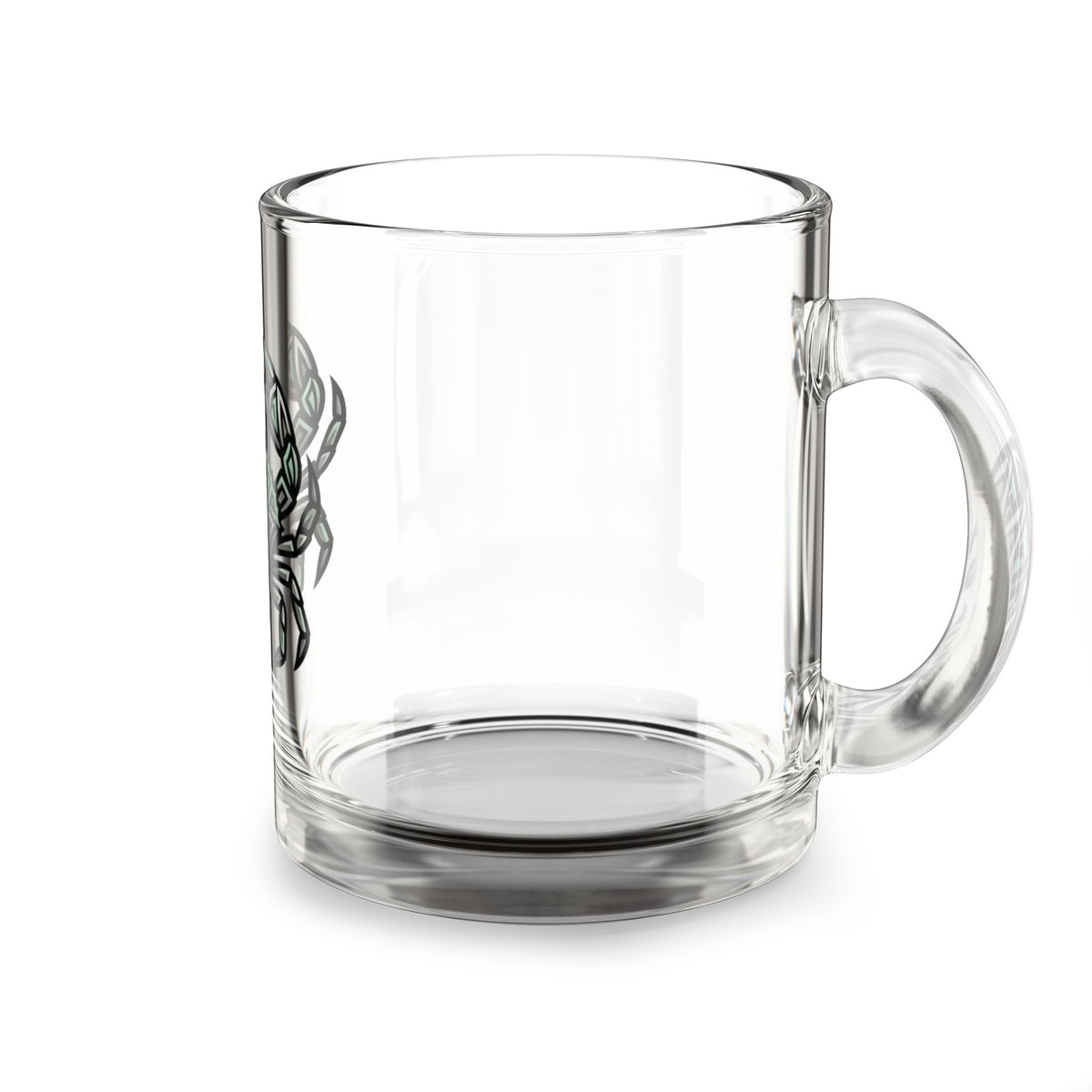 Cancer 10oz Glass Mug — Geometric Crab Design | Coastal Nautical Coffee Cup