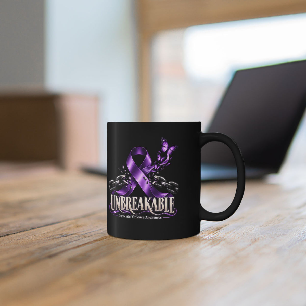 Unbreakable Purple Ribbon Awareness Mug — Domestic Violence Support (11oz & 15oz)