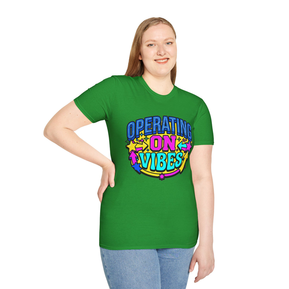 Operating On Good Vibes T-Shirt — Retro Rainbow Positive Energy Tee - Trending Now - August 2026