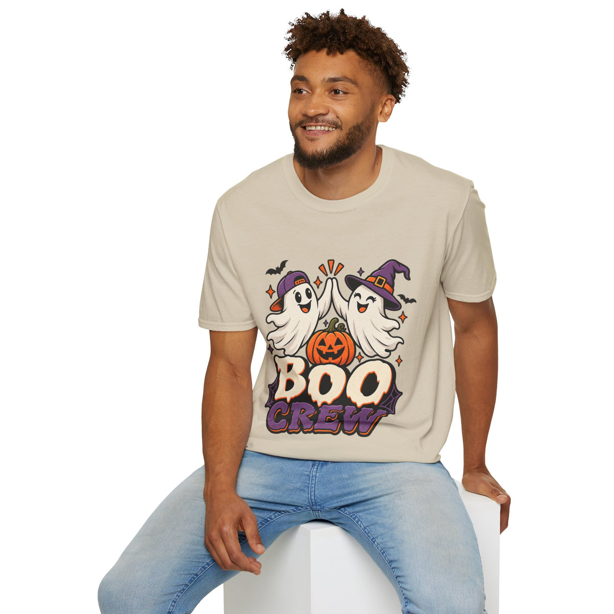Boo Crew Halloween T-Shirt — Cute Ghosts & Pumpkin Graphic