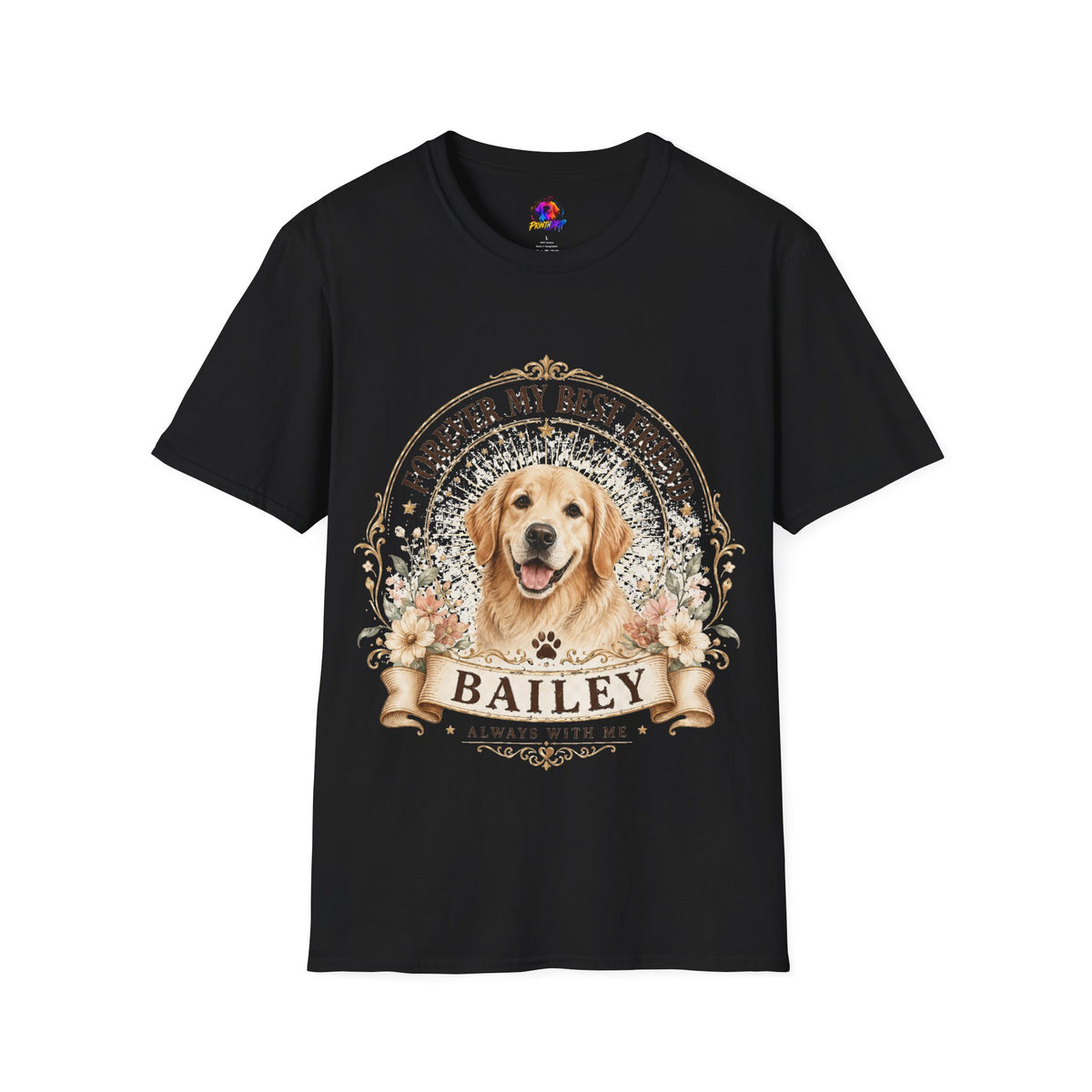 Forever My Best Friend Dog T-Shirt — Personalized Pet Name Golden Retriever Tee