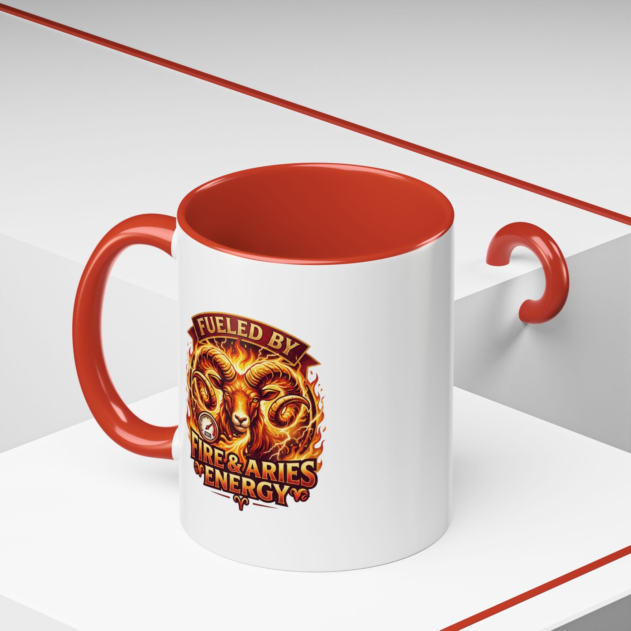 Fueled by Fire & Aries Energy Mug – Zodiac Ram Coffee Cup