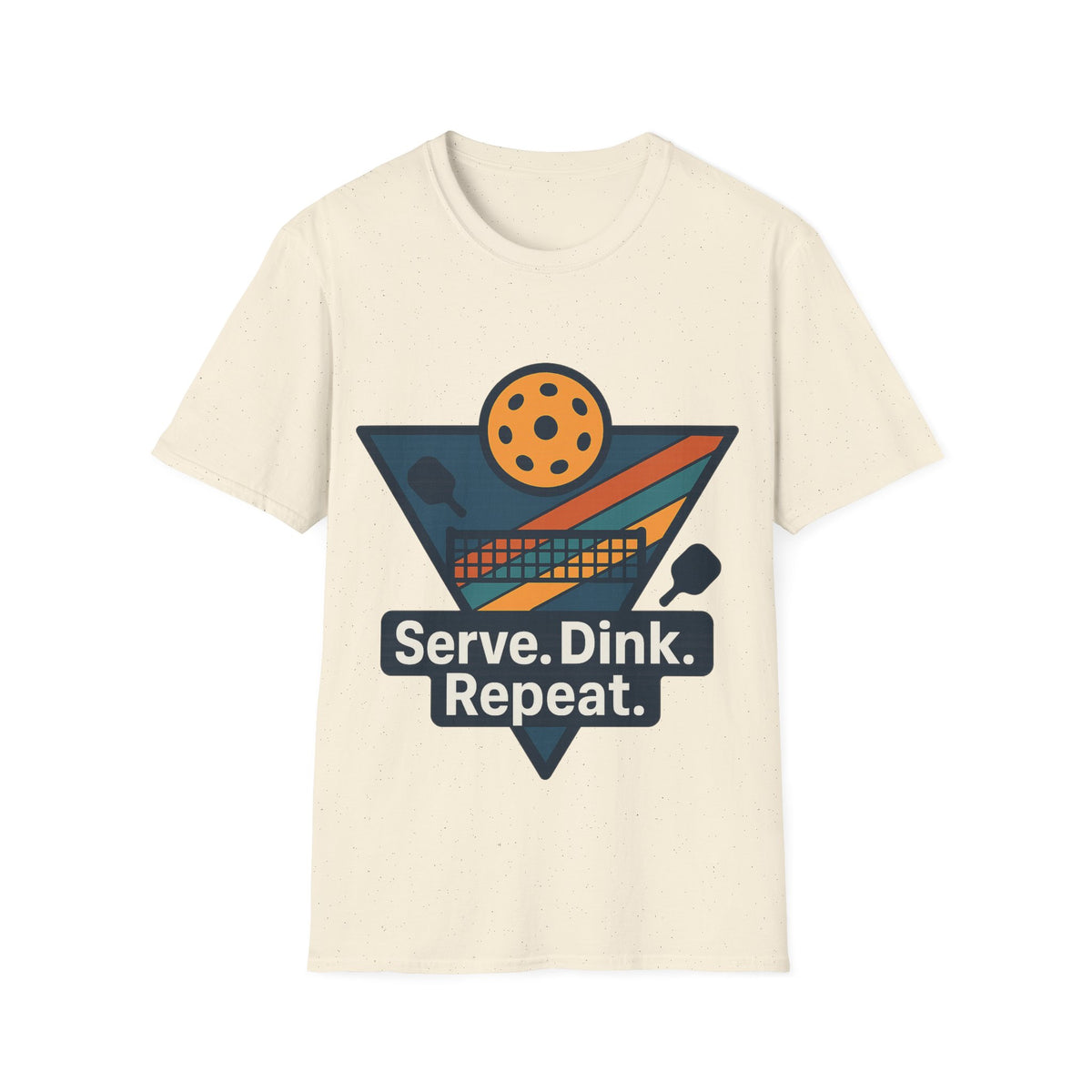 Pickleball T-Shirt — Retro Paddle & Ball Design with “Serve. Dink. Repeat.” Slogan - Trending Now - August 2026