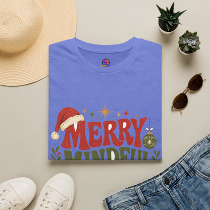 Merry Mindful Mood T-Shirt — Cozy Holiday Christmas Graphic Tee