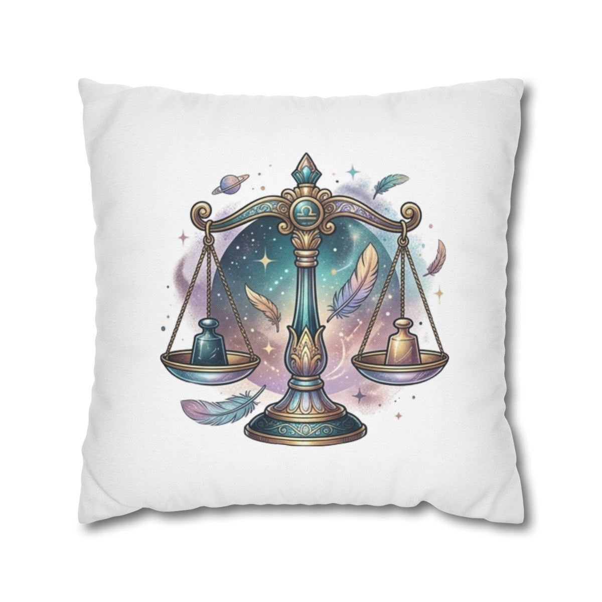 Libra Zodiac Pillowcase — Celestial Scales Decorative Throw Pillow