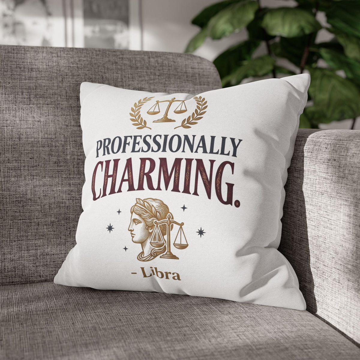 Libra Zodiac Professionally Charming Spun Polyester Square Pillowcase