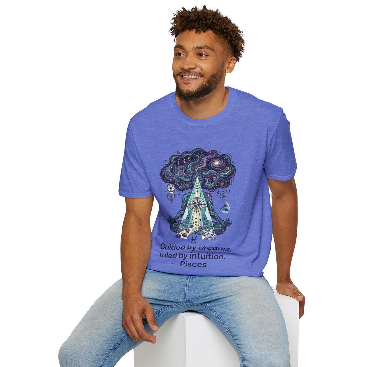 Pisces Zodiac Meditative Pisces T‑Shirt — 'Guided by dreams, ruled by intuition' Zodiac Tee