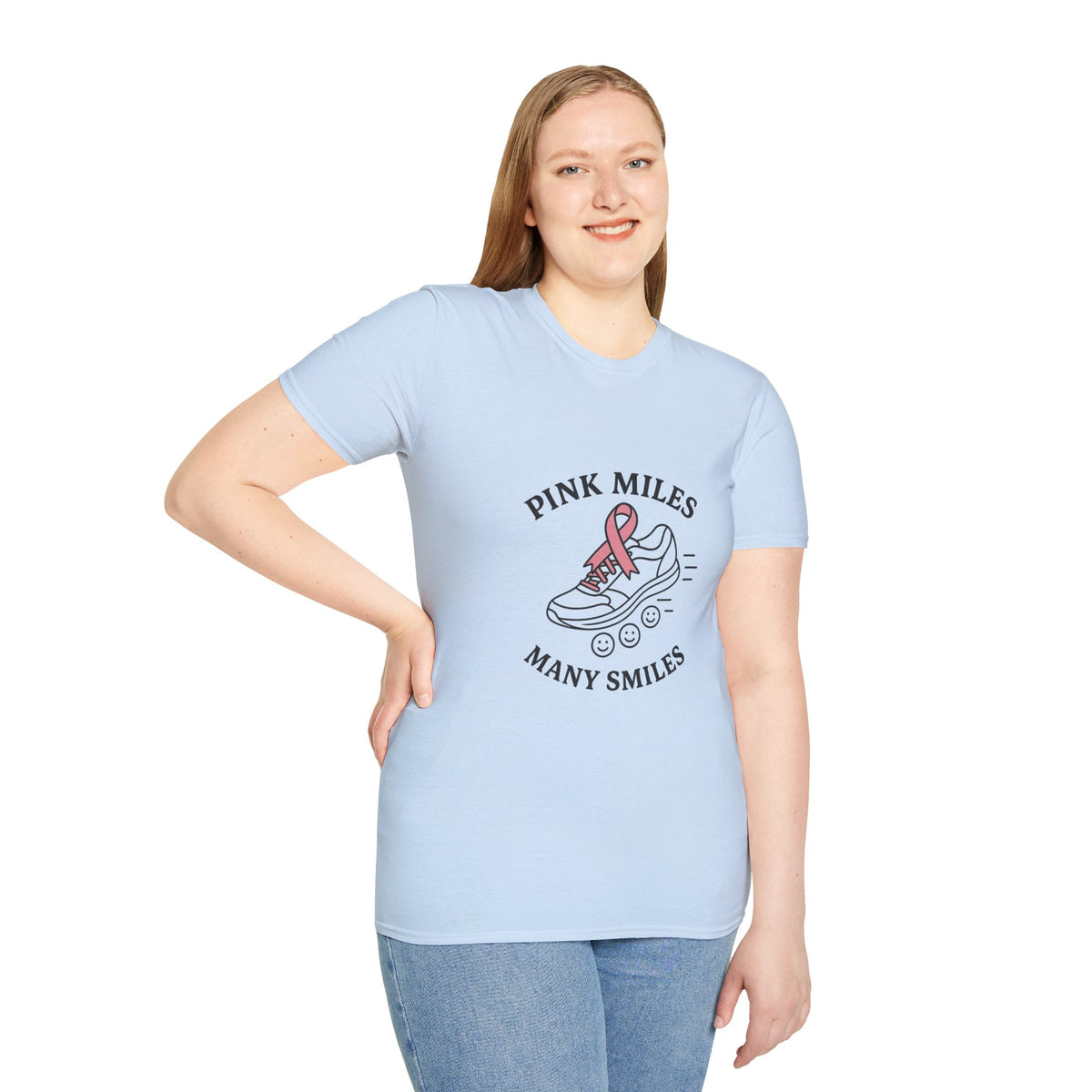 Breast Cancer Awareness T-Shirt — "Pink Miles Many Smiles" Ribbon Tee - Trending Now - October 2026