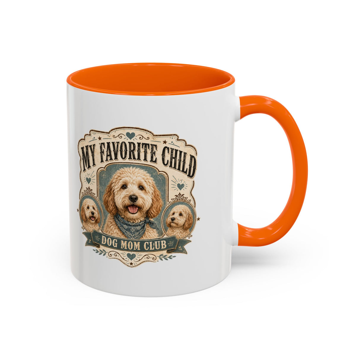 Milo Bailey Dog Dad Mom My Favorite Child Dog Mom Club Accent Coffee Mug – Cute Doodle Dog Mother's Day Gift