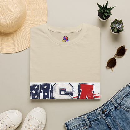 USA Flag Graphic T-Shirt — Patriotic Red White & Blue Tee