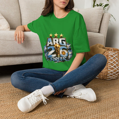 Argentina 26 Forever T‑Shirt — ARG Soccer World Cup 3‑Star Fan Tee