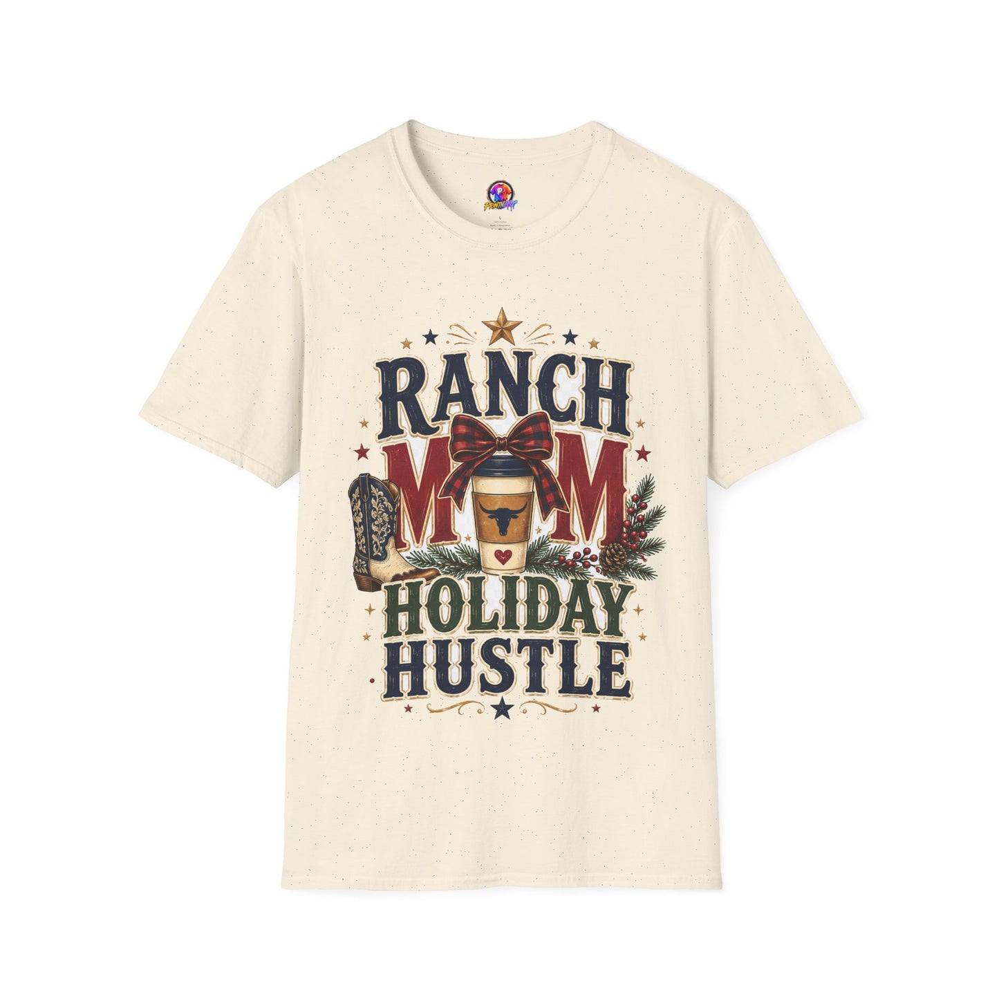 Ranch Mom Holiday Hustle T-Shirt — Festive Western Mom Tee