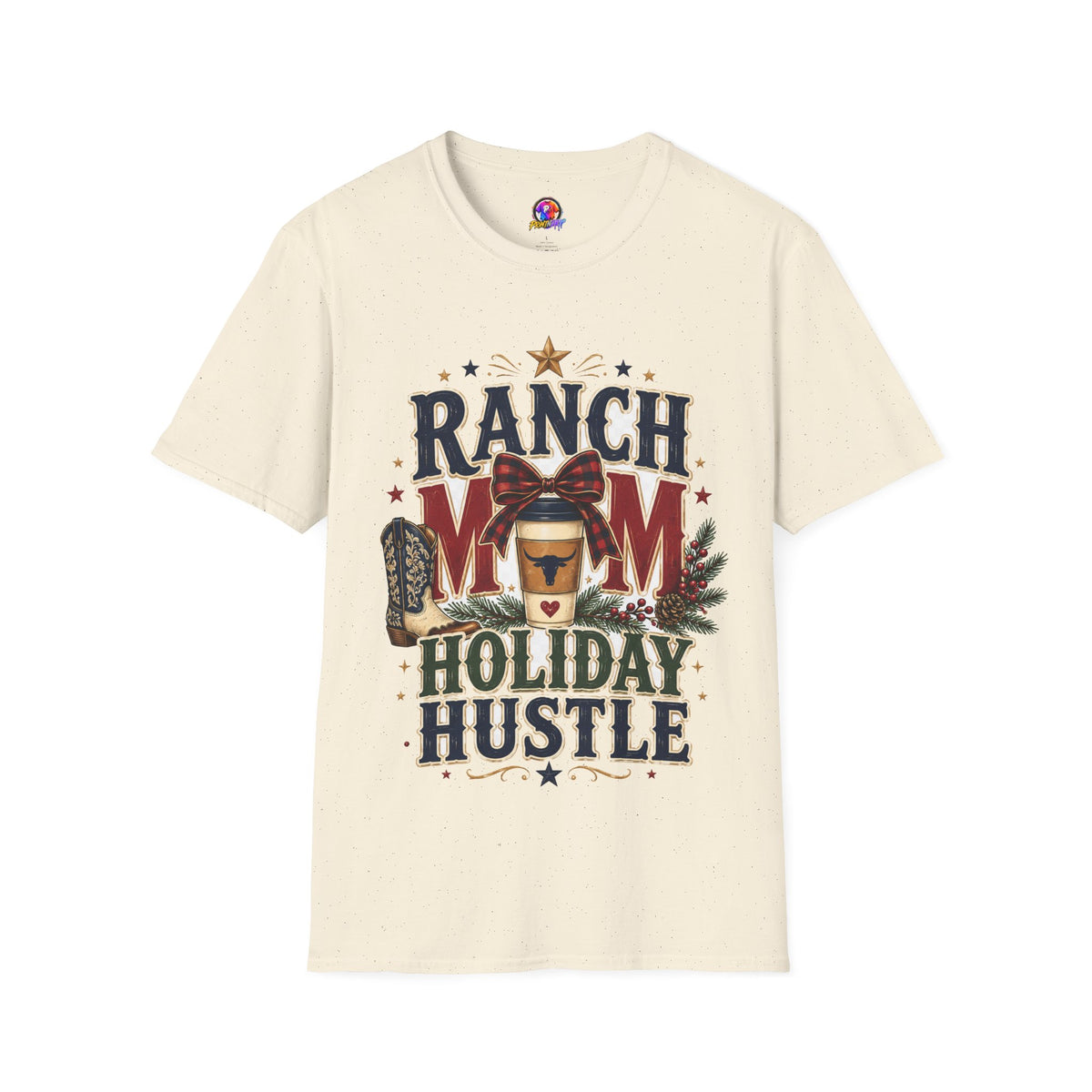 Ranch Mom Holiday Hustle T-Shirt — Festive Western Mom Tee